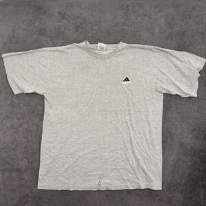 vintage 90s Adidas classic logo  t-shirt size large gray tee distressed